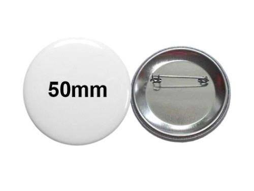 Profi-Material für Ihre Buttonmaschine: 50mm Rohlinge mit Sicherheitsnadel | 100er Set